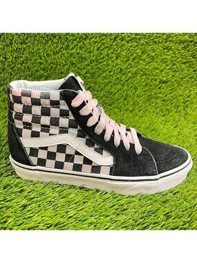 Vans Sk8-Hi Womens Size 8 Black White Athletic Casual Walking Shoes Sneakers